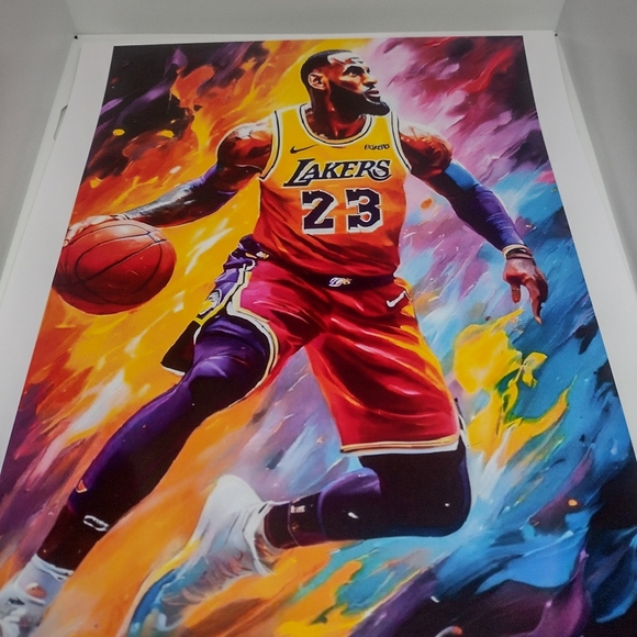 NEW!💯 LEBRON JAMES LAKERS 8.5x11 ULTRA PREMIUM GLOSSY COLOR ART REPRINT POSTER - Picture 3 of 7